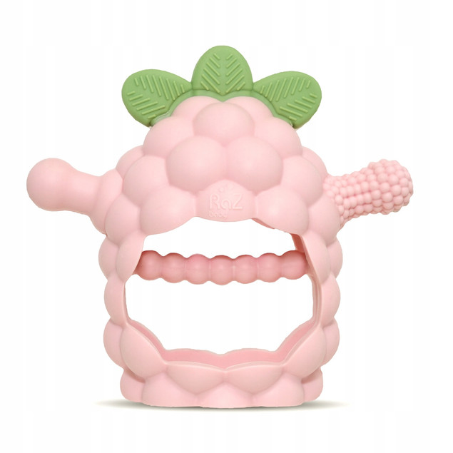 Gryzak na ząbkowanie RaZbaby GRIP różowy 3m+ 100% silikon