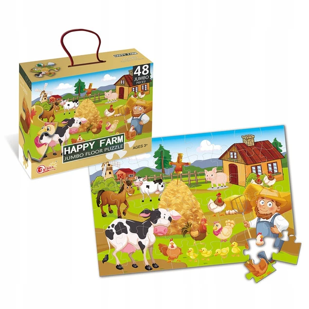 Duże Puzzle Podłogowe JUMBO Farma 48 elementów OdiDodi.pl