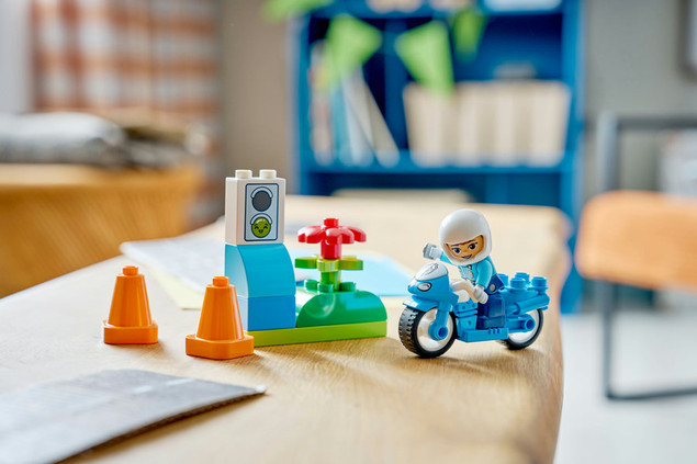 LEGO DUPLO 10471 Niebieski Motocykl Policyjny Zestaw Edukacyjny dla Maluchów
