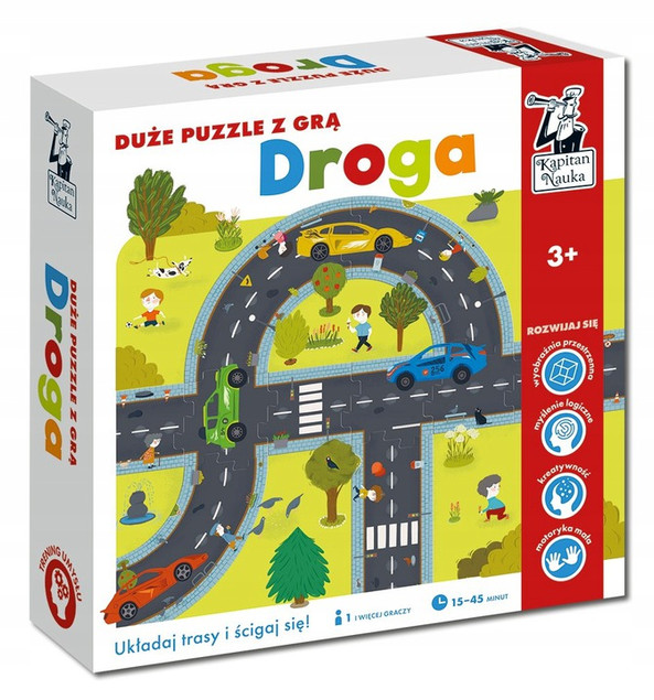 Duże Puzzle z Grą DROGA Układaj Trasy 3+ Kapitan Nauka
