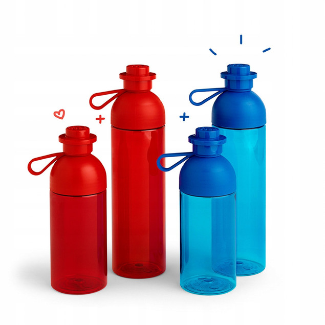 Bidon LEGO® Butelka na Wodę Czerwona Przezroczysta 500 ml