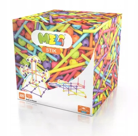 Klocki Konstrukcyjne Meli Stik 300 elementów plastikowe dla dzieci 3+