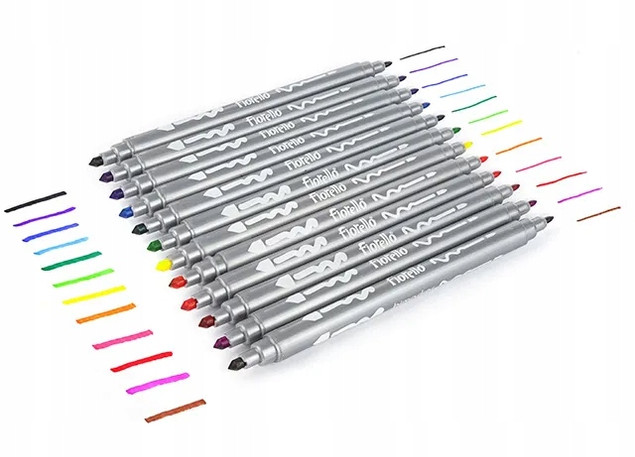 Pisaki Bimarker Dwustronne 12 Kolorów Fiorello GR-F816