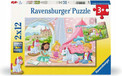 RAVENSBURGER Puzzle Królewscy Przyjaciele 2x12 elementów