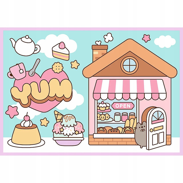 Trefl Puzzle Pusheen 4x250 el. Zestaw 4w1 Poznajcie Kotka