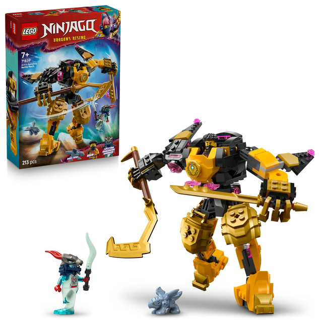 LEGO NINJAGO 71839 Arin i Robot Bojowy Spinjitzu – Modułowy Mech Ninja