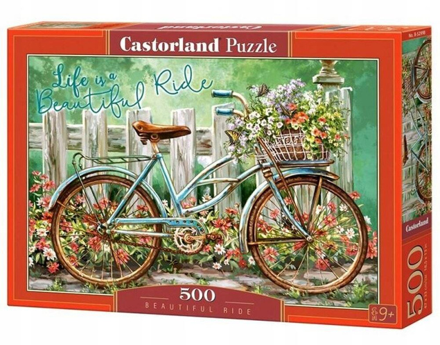 PUZZLE 500 el. ROWER PŁOT KWIATY CASTORLAND KOZA