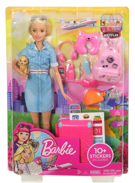 Lalka BARBIE w Podróży + Akcesoria MATTEL FWV25