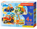 Puzzle maxi 4w1 Pojazdy Budowlane Castorland