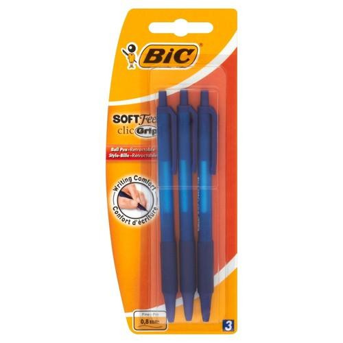 Długopis Soft Feel niebieski bls 3szt BIC