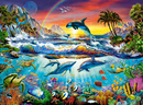 Puzzle 3000 Rafa Koralowa Delfiny ZWIERZĘTA MORSKIE Ocean Natura 9+ Castor