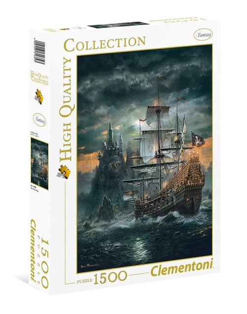 Puzzle HQ 1500 Układanka Piraci STATEK PIRACKI Burza Sztorm 14+ Clementoni
