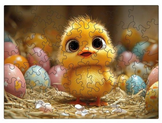 Puzzle drewniane Wielkanocny Kurczaczek MilliWOOD