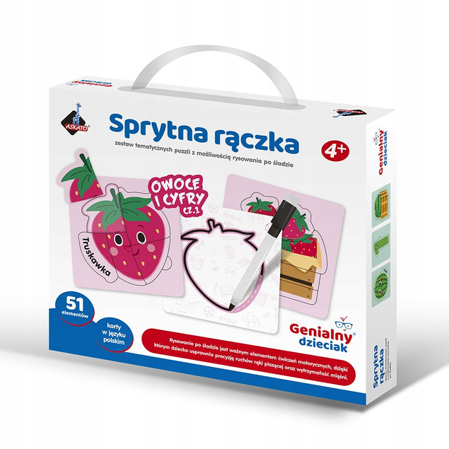 Rysowanie po Śladach Owoce Warzywa Zestaw 51el + Pisak | Dla Dzieci 4 Lata+