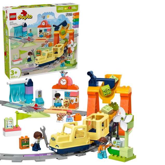 LEGO DUPLO 10428 Duży Interaktywny Pociąg Miejski Push&Go z Dźwiękiem i Światłem