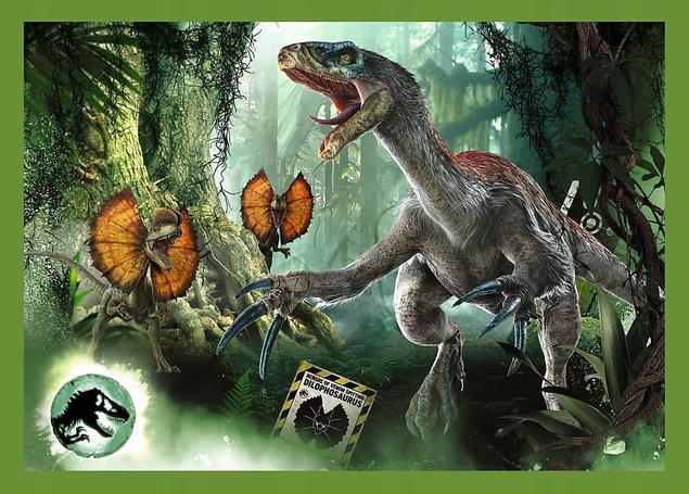 Puzzle 4w1 Układanka DINOZAURY Jurassic World Tyranozaur 4+ Trefl 34607