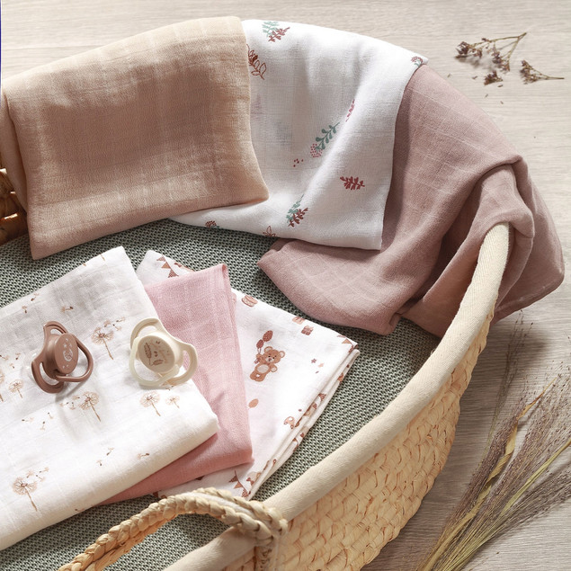 Babyono Pielucha bambusowa 70x70 3-pak 397/15 brąz