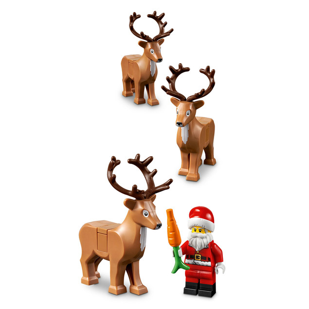 LEGO Iconic 40499 Sanie Świętego Mikołaja z Reniferami i Figurką Mikołaja