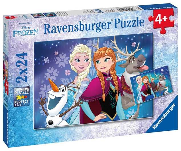 Puzzle Ravensburger 48 elementów Frozen Kraina Lodu Zorza Polarna 2x24