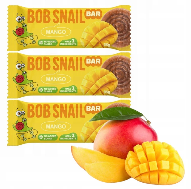 BOB SNAIL Batonik Przekąska MANGO Bez Dodatku Cukru 35g x3