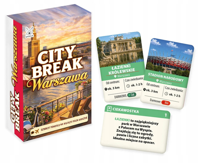 Gra Planszowa City Break Warszawa Adar | Mini Przewodnik Turystyczny