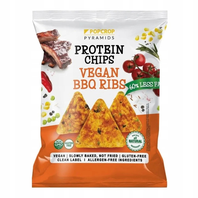 POPCROP Piramidki Chipsy Proteinowe BBQ Ribs 60g