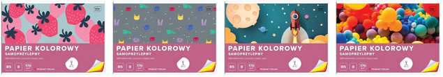 Papier Kolorowy Samoprzylepny B5 8 Arkuszy 170g Interdruk
