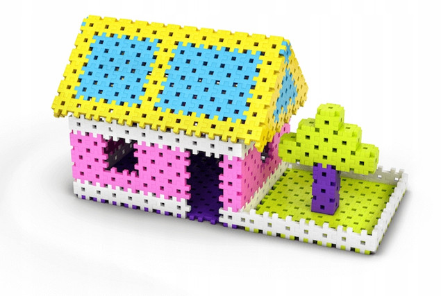 Klocki Konstrukcyjne Wafle Meli Basic Pink Travel Box 250 el. Różowe