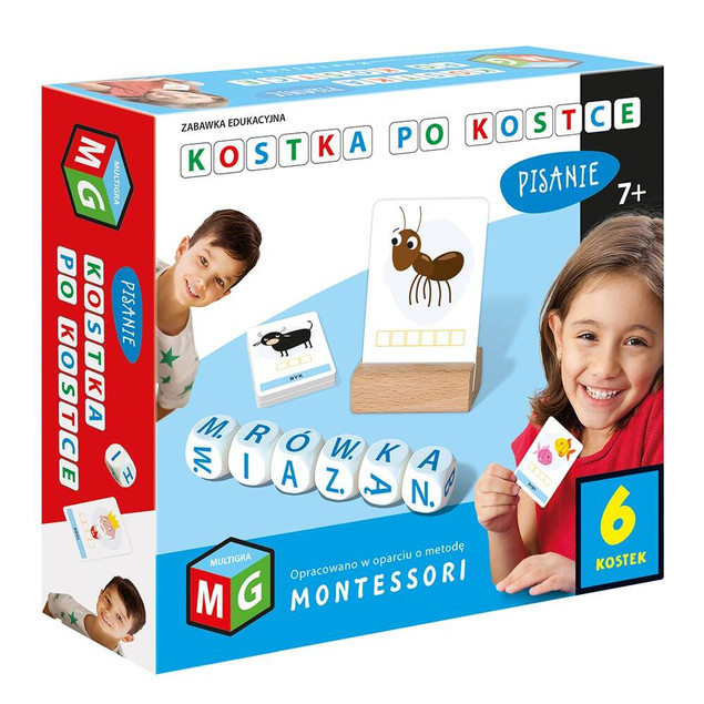Montessori Kostka Po Kostce PISANIE 6 Kostek
