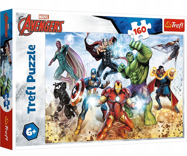 Puzzle 160 Układanka Marvel AVENGERS Iron Man Hulk Thor Bohater 6+ Trefl