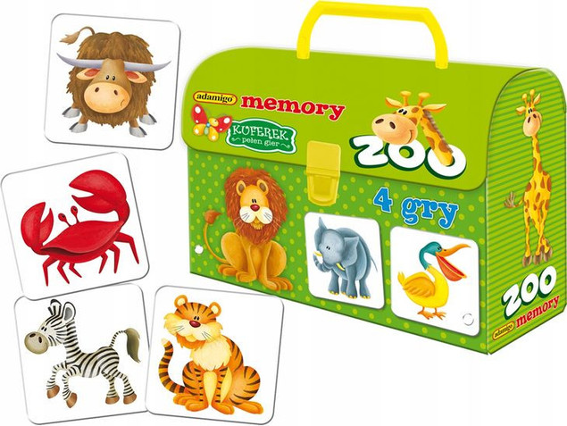 Adamigo Kuferek Zoo Memory – Edukacyjna Gra Pamięciowa dla Dzieci