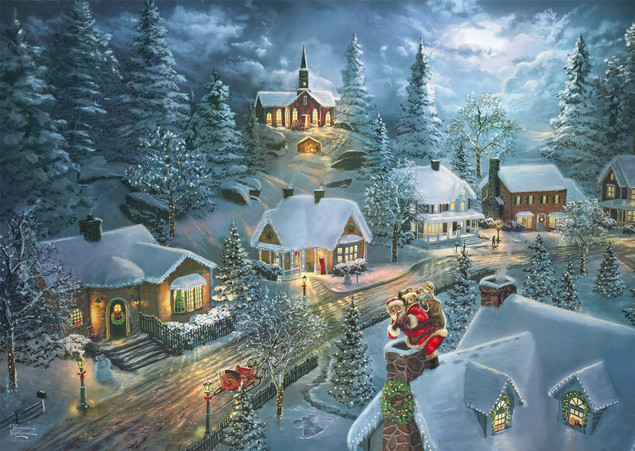 Schmidt Spiele Puzzle 1000 el. Thomas Kinkade "Cicha Noc" Premium Quality