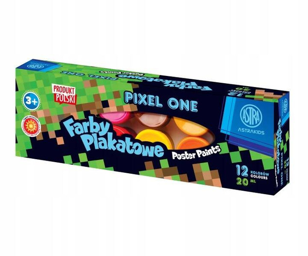 Farby Plakatowe Szkolne MINECRAFT Gra Pixele 12x20 Astra