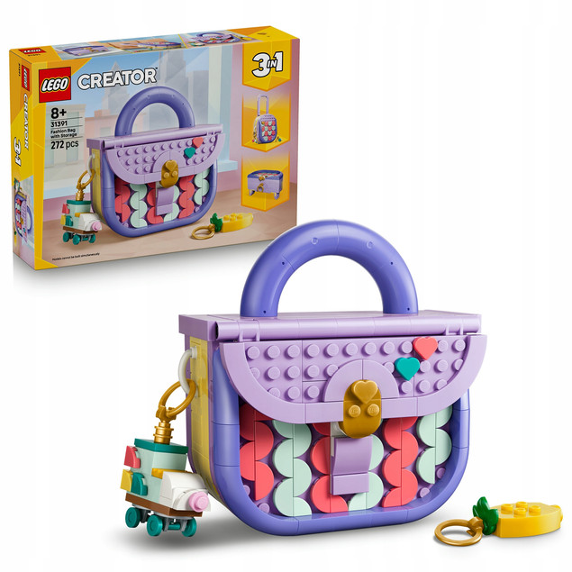 LEGO Creator 3w1 31391 Modna Torebka ze Schowkiem i Walizka