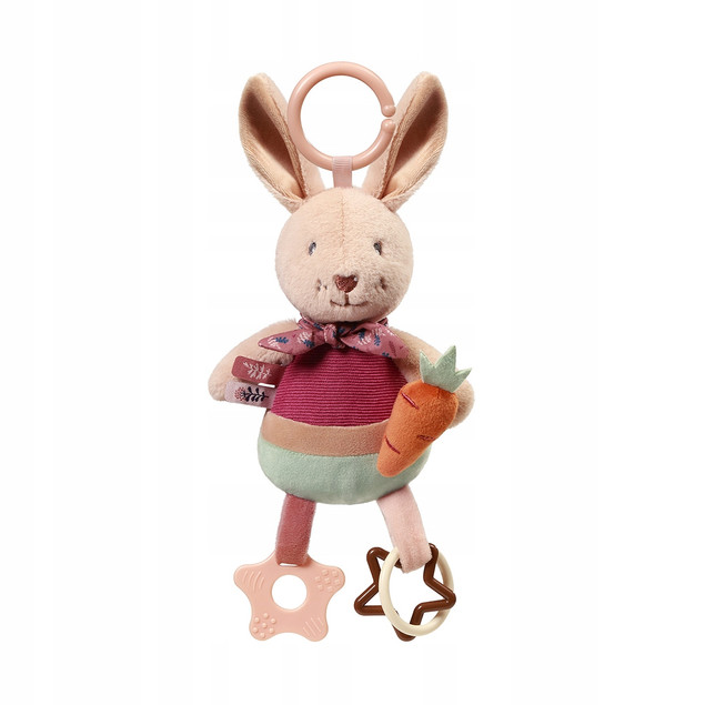 Babyono Zawieszka Sensoryczna Rabbit Karo 1685 do Wózka, Fotelika, Łóżeczka z Gryzakiem i Grzechotką