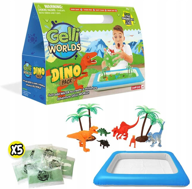 Zestaw Zimpli Kids Gelli Worlds Dino Pack 5xGelli Dinozaury Sensoryczna Zabawa