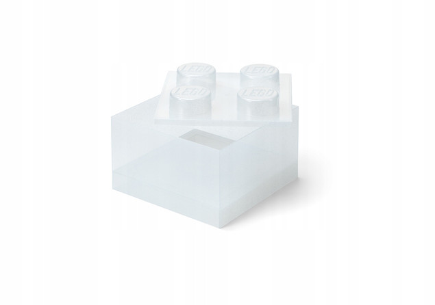 LEGO Pojemnik Klocz 2x2 Organizer Transparentny Brokatowy Szary 25 cm 40090803