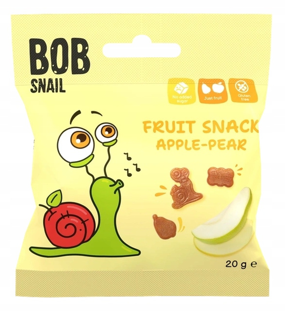 BOB SNAIL Żelki Owocowe JABŁKO GRUSZKA Bez Dodatku Cukru 20g