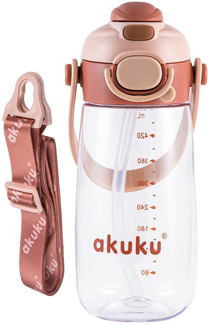 Akuku Szkolny bidon 480ml z tritanu ze słomką i smyczą