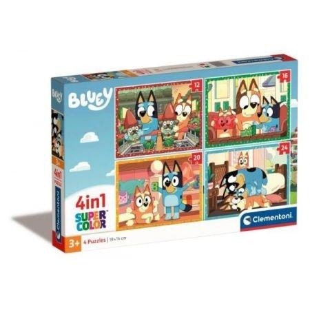 Puzzle 4w1 Układanka BLUEY Blue Bingo PIESEK Zabawy Bajka 3+ Clementoni