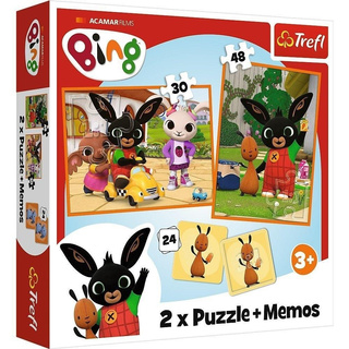 Puzzle + Memos 2w1 Układanka BING Z Przyjaciółmi 3+ Trefl 93332