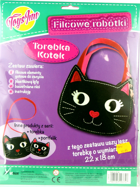 Filcowe Robótki Torebka Kot Stnux DIY Zestaw Kreatywny