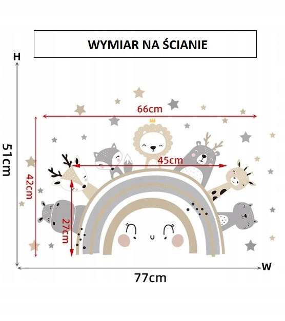 Naklejki na ścianę do pokoju dziecka Wesołe Zwierzątka XL