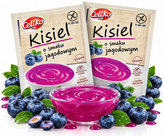 Kisiel Jagodowy Bez Cukru Bezglutenowy CELIKO 40g x2