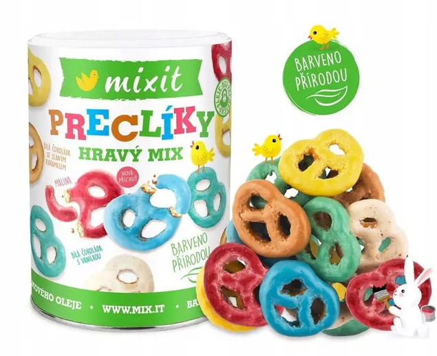 MIXIT Wielkanocne Precelki MIX SMAKÓW Kolorowe SŁONE 240g