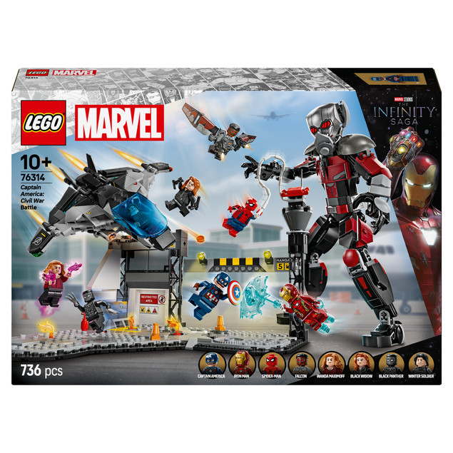 LEGO Super Heroes 76314 Kapitan Ameryka: Wojna bohaterów - Bitwa na Lotnisku