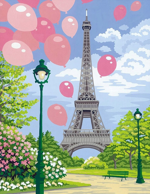 Malowanka Ravensburger CreArt Wiosna w Paryżu 24x30 cm Malowanie po numerach