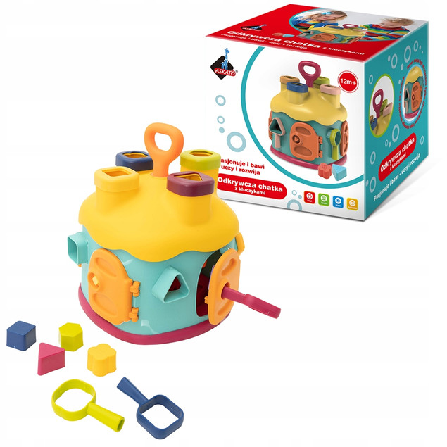 Interaktywny Domek Odkrywca Chatka Sorter Klucze Kształty