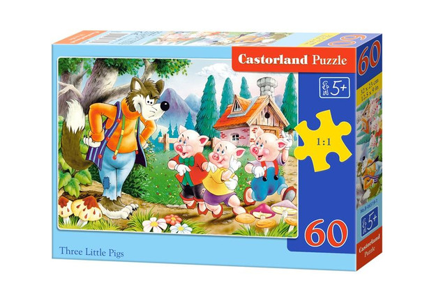 Puzzle 60 Układanka Bajka TRZY ŚWINKI Wilk Castorland