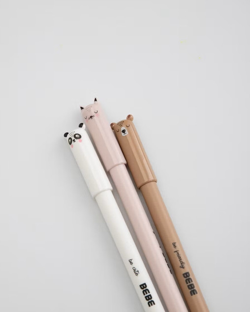 Długopis wymazywalny 0,5 mm Friends Girls – 3 sztuki (panda, kotek, miś)